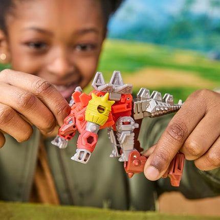 Transformers CYBERWORLD Dinobot Snarl Cyber Changers 4-Inch Action Figure, Quick Change to Dino Mode, Robot Toys for Boys and Girls 6 and Up