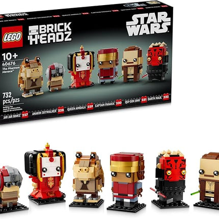 LEGO Star Wars BrickHeadz The Phantom Menace - Collectible Star Wars Figures of Annakin, Darth Maul, & More - Gift for Fans - 40676