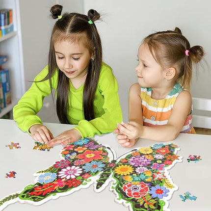Puzzles for Kids Ages 6-8,8-10 and Adults, Butterfly Shaped Jigsaw Puzzles for Wall Home Decor