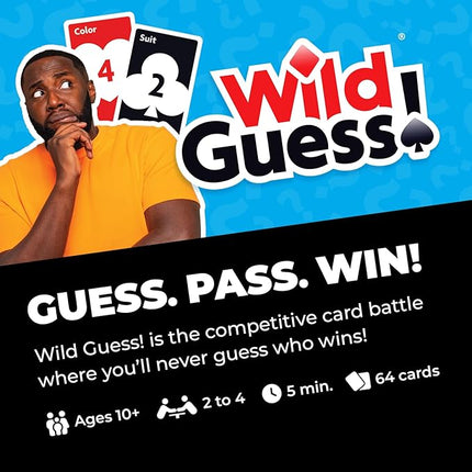Wild Guess! – The Fast-Paced, Unpredictable, Insanely Competitive Card Game for 2 to 4 Players – Great Travel Game for Friends and Family