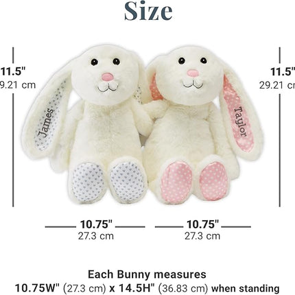 Let's Make Memories Personalized Hugging Plush Bunnies - Easter Bunny - Bunny Stuffed Animal - for Couples - for Him - for Her
