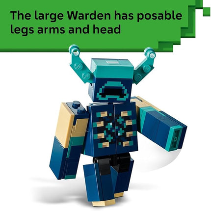 LEGO Minecraft The Warden Encounter Kids Toy - Collectible Building Set for Boys and Girls 7+- with Silent Ranger Minifigure - Stocking Stuffers Gift for Christmas - 21274