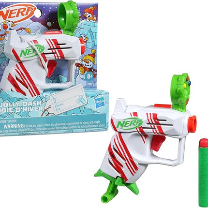Nerf Elite 2.0 Jolly Dash Blaster, 2 Elite Darts, Pull to Prime, Winter Toy Foam Blaster for 8 Year Old Boys & Girls
