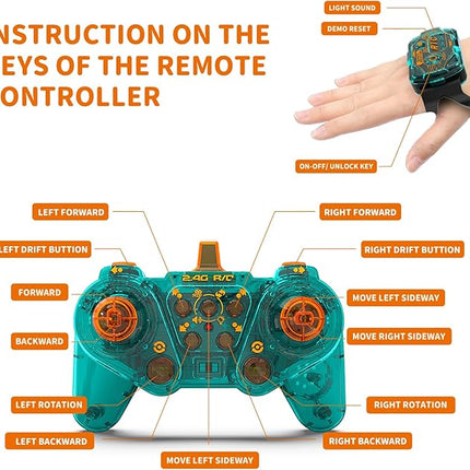 RC Car Gesture Hand Gesture Sensing RC Stunt Double-Side Flip 360° All-Round Rotation Drift Twist Car with Light Music for Boys Kids Birthday Xmas Gift