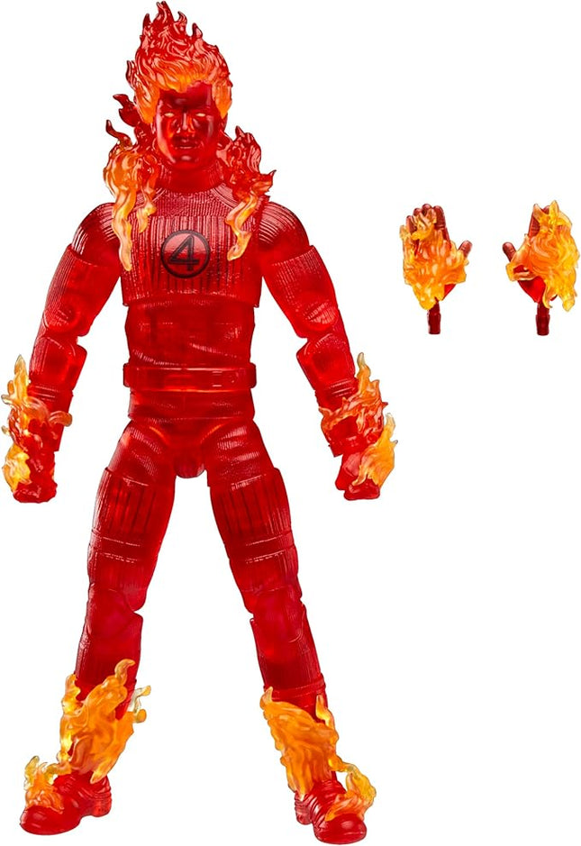 Marvel Legends Series Human Torch, The Fantastic Four: First Steps Johnny Storm Movie Collectible 6 Inch Action Figure Toy