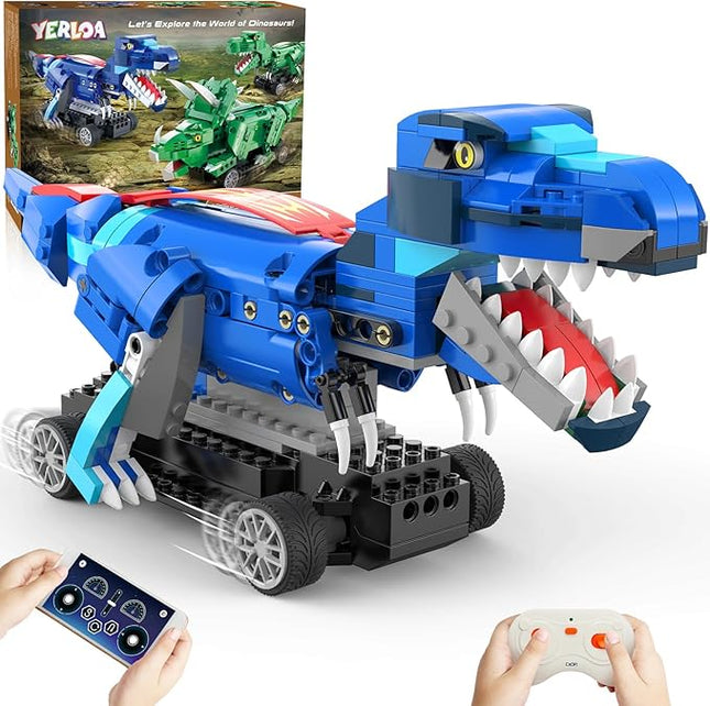 Yerloa Dinosaur Toys for Boys Age 8-12 5-7 6-7, Jurassic Building Kits for Kids 6 7 8 9 10 11 12 + Year Old, 343 Pcs Remote Control STEM Projects Building Blocks Sets Educational Birthday Easter Gifts