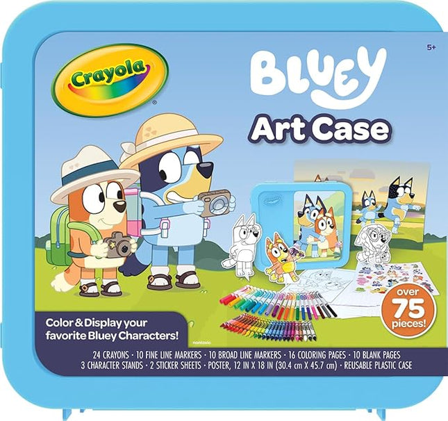 Crayola Bluey Create & Color Art Case (75+pcs), Bluey Coloring Pages & Stickers, Holiday for Girls & Boys, Art Kit for Kids, Ages 5+