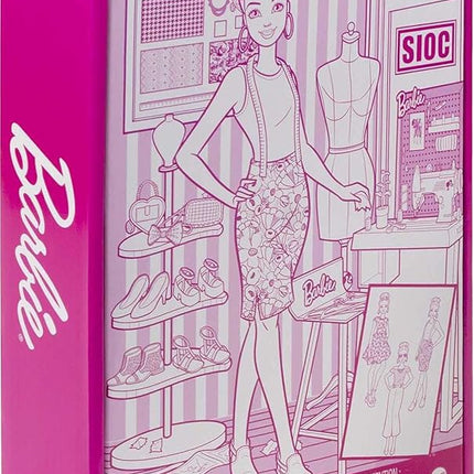 Barbie Fashion Designer Doll & 25+ Accessories, Studio Playset Includes Toy Furniture, Sewing Machine & Mannequin, Blonde Doll