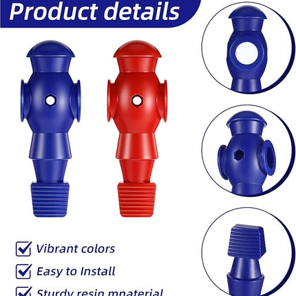 26 Pcs Foosball Men, Resin Foosball Replacement Parts, Table Soccer Player Set for Tournament Foosball, 13 Red and 13 Blue