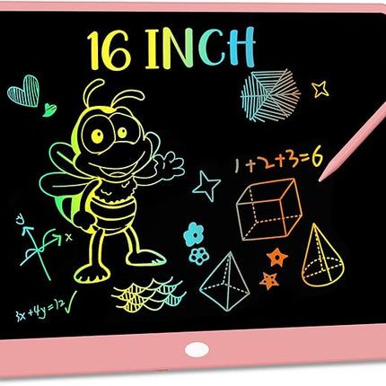 KOKODI LCD Writing Tablet, 16 Inch Colorful Toddler Doodle Board Drawing Tablet, Erasable Reusable Electronic Drawing Pads, Educational and Learning Toy for 3-6 Years Old Boy and Girls