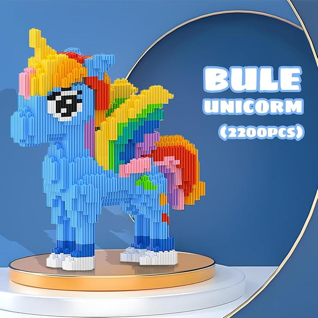 Bule Unicom Building Blocks，Kids Building Toys Set (3500 PCS) Gifts for Adults and Kids