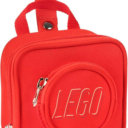 LEGO Kids Brick Mini Backpack Accessory Pouch with Novelty Backstraps, Snaps to Belt or Full-Size Backpack, Holds Small Items like Keys & Headphones, Pink