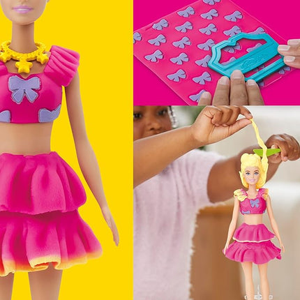 Play-Doh Barbie Ruffles and Bows Set, Make Doll Clothes with Modeling Compound & 9 Fashion Accessories, Arts & Crafts for Girls & Boys 5+