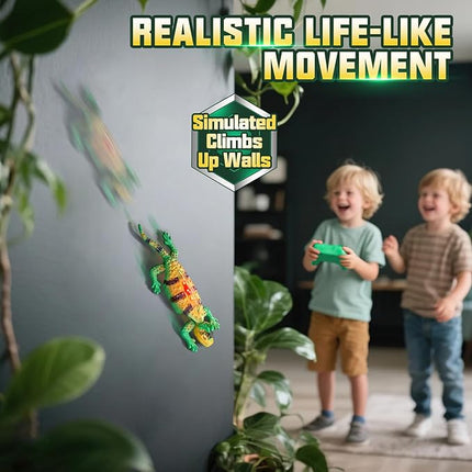 Axirata Wall Climbing Gecko Remote Control Robot Toys for Kids 3-5 4-7 6-8 8-12+ Year Old with Cool Lights, Rechargeable RC Robots Gecko Toy Climbs Walls & 360°Rotation, Birthday Gifts for Boys Girls