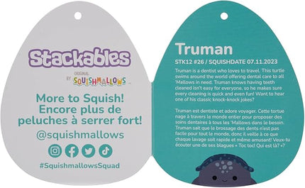 Squishmallows Stackables Original 12-Inch Truman Blue Leatherback Turtle - Ultrasoft Official Jazwares Plush