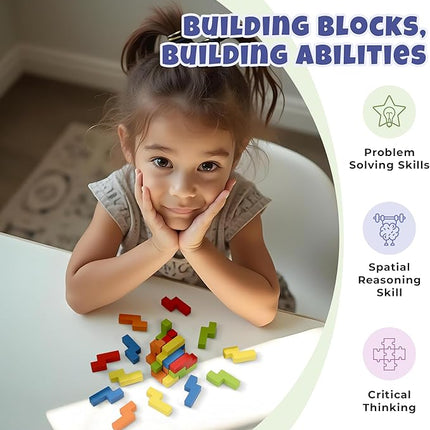 Sharp Brain Zone 3D Wooden Puzzle Cube (25N Style) | Colorful, Eco-Friendly Wooden Puzzle for Mental Stimulation, Focus, and Problem-Solving Fun | Challenging Brain Teaser for Adults and Kids