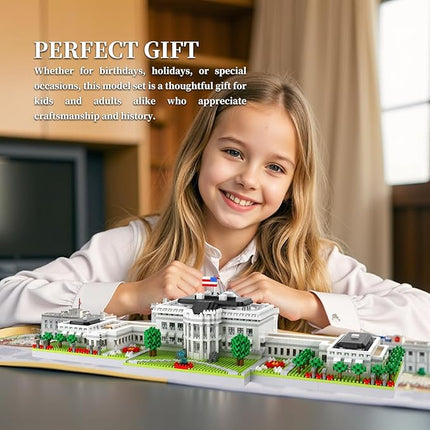 White House Micro Mini Building Blocks Sets Washington DC Architecture Building Kits Famous Landmark Model Toys Gift for Adults Kids Teens 3000 PCS