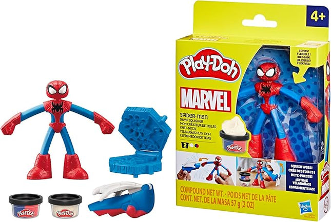 Play-Doh Marvel Spider-Man Thwip Squisher Set with Bendy Action Figure, Imagination Toys for 4 Year Old Boys and Girls and Up