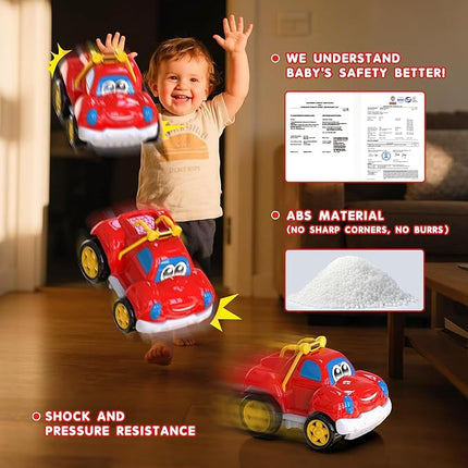 Toddler Remote Control Car Pickup Truck Toy for Kid Cartoon RC Vehicle for Toddlers 1-3 Durable Construction for Boys & Girls