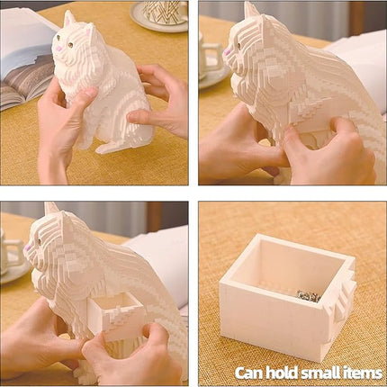 Animal Cat Series Pet Persian Cat Building Block Kits - Secret Small Storage Box Inside! Ideal Toy for Cat Lovers, Kids & Adults