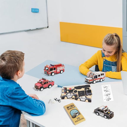 3D Wooden Puzzle Car Kits - Creative Model Car Kits & STEM Kits for Kids, Fun Educational Building Toys for Kids Ages 4-12, for Young Builders & Engineers (4 Pack)