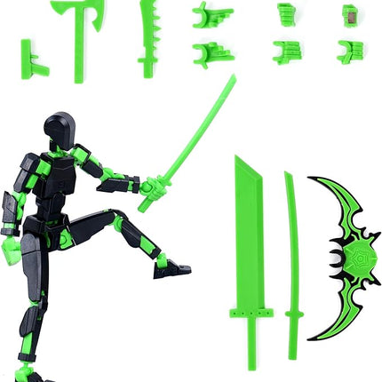 T13 Model13 Action Figure,Magnetic Travel Toys for Kids,Model Lucky 13 Movable Figures,Multiple Gestures and Play Styles,Tabletop Decorations and Gifts for Gaming Enthusiasts. (Drak Green)