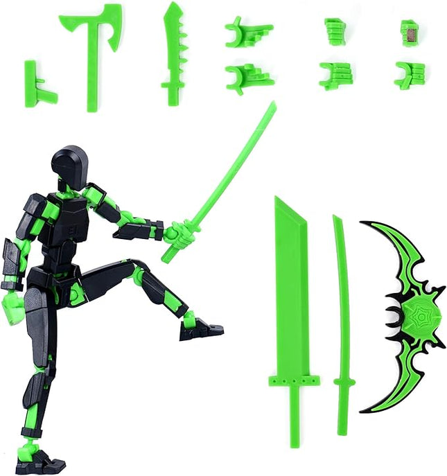 T13 Model13 Action Figure,Magnetic Travel Toys for Kids,Model Lucky 13 Movable Figures,Multiple Gestures and Play Styles,Tabletop Decorations and Gifts for Gaming Enthusiasts. (Drak Green)