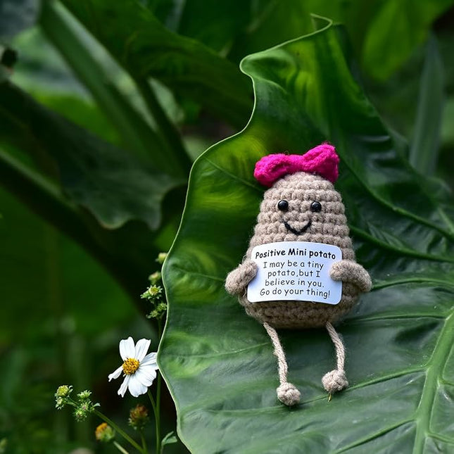 1 Pcs Positive Mini Potato Breast Cancer Good Luck Gifts for Women Easter Birthday Christmas Mom Sister Friend Wife Colleauge Coworkes Mental Support