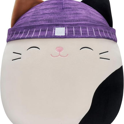 Squishmallows Original 14-Inch Cam Calico Cat with Purple Hat - Large Ultrasoft Official Jazwares Plush