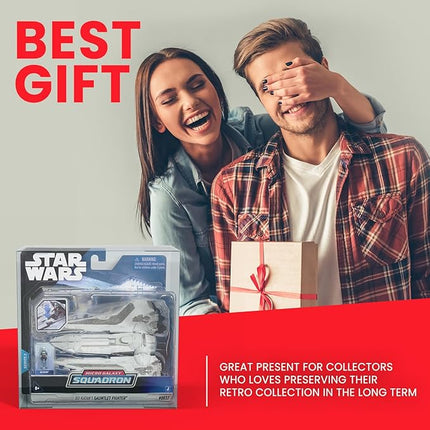 EVORETRO PET Protectors for Star Wars Micro Galaxy Squadron Starfighter (0.40mm, 10-Pack) – Clear Display Cases for Action Figures & Collectibles – Fits Star Wars, AEW, Marvel Legends, and More