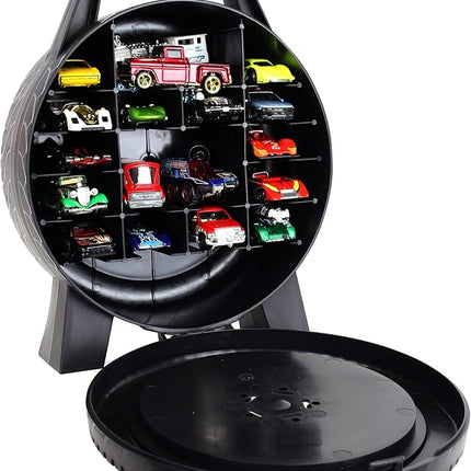 Hot Wheels 30-Car Storage Case – Organizer with Handle for 1:64 Die-Cast Cars, Portable Travel Carrying Case for Kids, Boys, and Collectors – Durable Toy Vehicle Holder