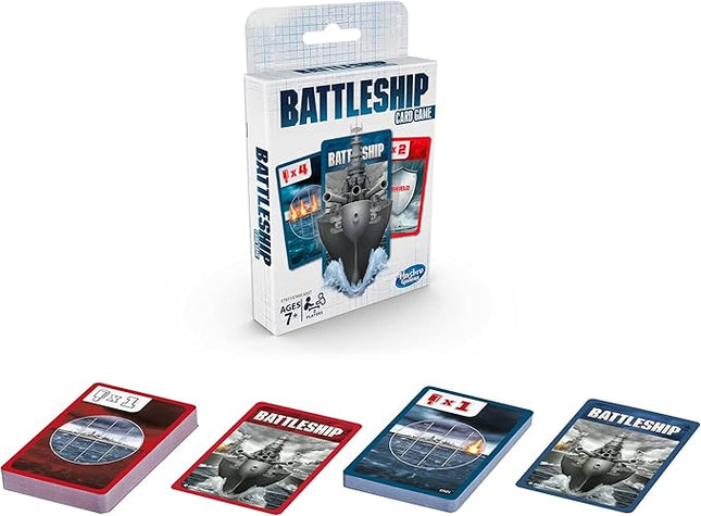 Hasbro Gaming Battleship Card Game for Kids, 2 Players Strategy Game Brown/a, Fun Summer Activities, Vacation Travel Essentials, Ages 7+