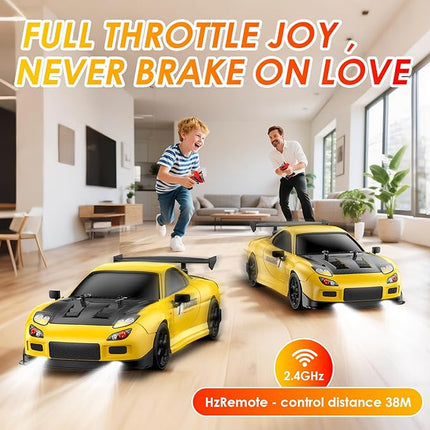 RC Drift Car, 1:14 Scale 4WD Drift Remote Control Car 2.4GHz 28km/h High Speed RC Racing Car, RTR with LED Lights,Racing and Drift Tires for Teens, Kids, Boys and Adults