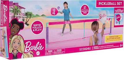 Barbie Kids Pickleball Set – Includes 2 Paddles, 1 Ball & Net – Portable Outdoor/Indoor Pickleball Game for Girls – Backyard, Driveway, Beach, Park, or Home Play
