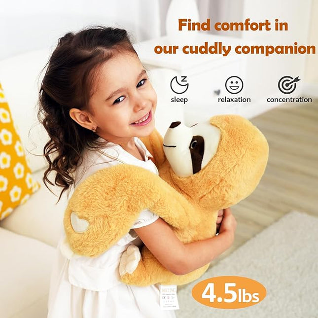 Weighted Stuffed Animal - Brown Sloth 4.5 lbs, Ideal for Sensory Needs, Austism & Anxiety | Comfort & Relaxation for Both Kids and Adults Valentines