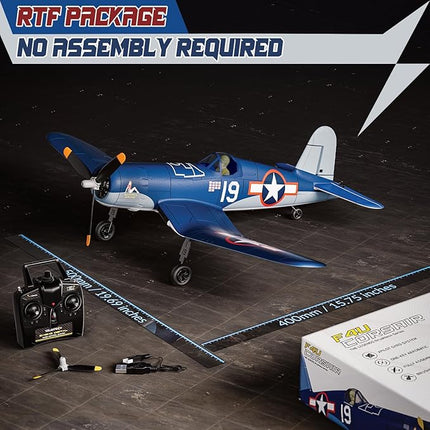 LEAMBE Brushless 4 Channel RC Plane F4U Corsair 500mm Remote Control Airplane Fighter RTF with 6-Axis Gyro, 3 Modes & Aerobatics for Beginners & Adults
