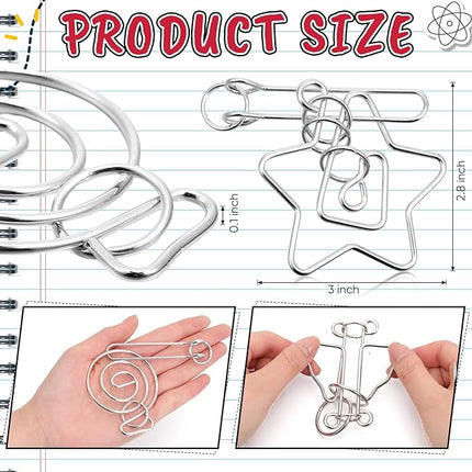 Yilloog 24 Packs Large Metal Puzzle Bulk Iq Wire Metal Puzzles with Paper Box Gift Package Educational Puzzle Toys Valentine Gifts Easter for Party Favor Teens Adults Challenge Gifts(Colored)