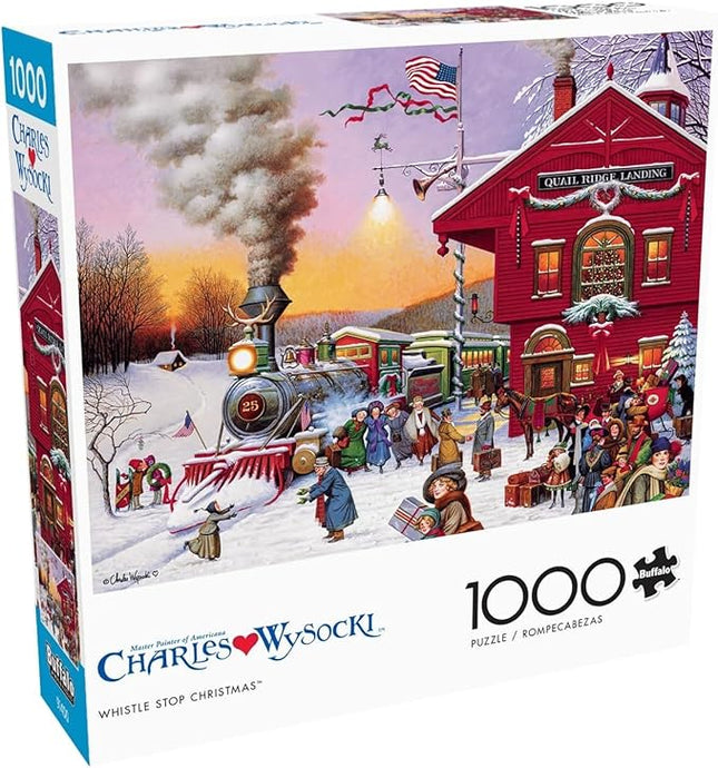 Buffalo Games - Charles Wysocki - Whistle Stop Christmas - 1000 Piece Jigsaw Puzzle for Adults -Challenging Puzzle Perfect for Game Nights - Finished Size is 26.75 x 19.75