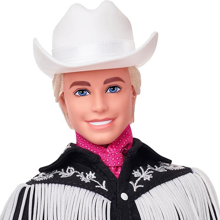 Barbie The Movie Collectible Ken Doll Wearing Black and White Western Outfit (Exclusive)