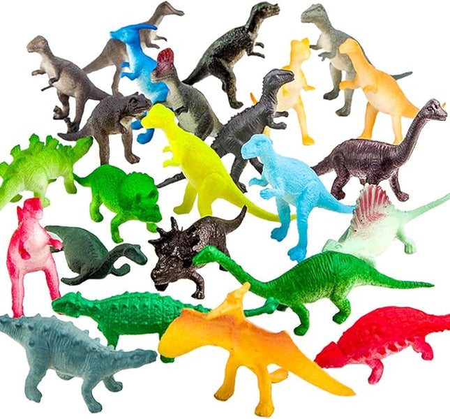 82 Piece Mini Dinosaur Toy Set for Dino Party Favor Supplies Birthday Cupcake Toppers - Assorted Vinyl Plastic Figure Toys for Kids Toddler Pinata Filler School Carnival Prize Bulk Goodie Bag Stuffers