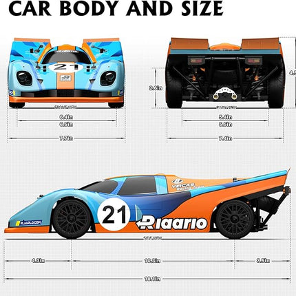 AMORIL 1/10 Carbon Fiber On-Road Drift Car Roller,Electric Touring Rally Car Chassis Frame Body with Alloy Wheel,Split Steel Driveshaft,Speed Bash Roller, Blue