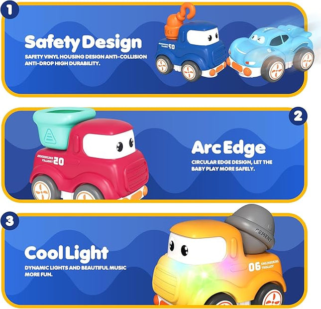 Remote Control Car for Toddlers 18M+,Safe & Durable Cartoon Silicone Crash-Resistant RC Car,Toys for 18M+ Years Old Green Cars with LED Light & Music,Christmas Birthday Gift Ideas for Kid Girls & Boys