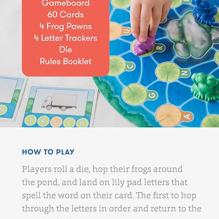 SimplyFun Lily Pond - Educational Game to Practice Early Reading and Spelling - an Engaging and Fun Toddler Game - 2 to 4 Players, Ages 4 & Up
