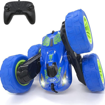 Threeking RC Stunt Car Remote Control Cars with Lights Double-Sided Driving Indoor Outdoor Toys Gifts Presents for 6 7 8 9 10 11 12 Year Old Kids Boys Girls