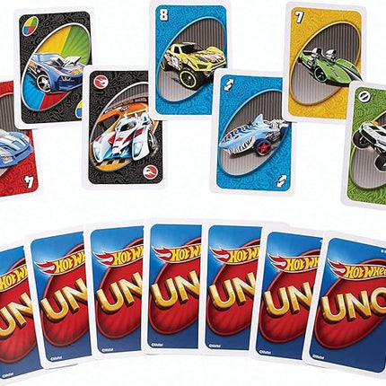 Hot Wheels UNO Matching Card Game Featuring 112 Cards with Hot Wheels Graphics, Game Night, Kids Gift Ages 7 Years & Older
