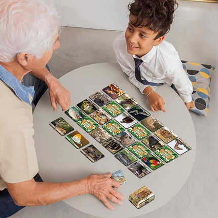 gisgfim 50 Pairs Memory Matching Game Wild Animals Concentration Memory Card Matching Games