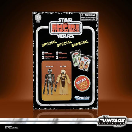 STAR WARS Retro Collection 4-LOM & Zuckuss, 2-Pack, The Empire Strikes Back 3.75-Inch Collectible Action Figures, Ages 4 and Up (Amazon Exclusive)