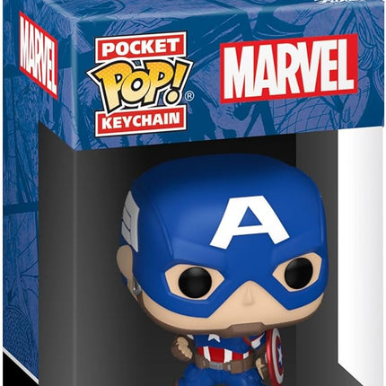 Funko POP! Keychain: Marvel - Captain America - Marvel Comics Novelty Keyring - Collectable Mini Figure - Stocking Filler - Gift Idea - Official Merchandise - Comic Books Fans - Backpack Decor