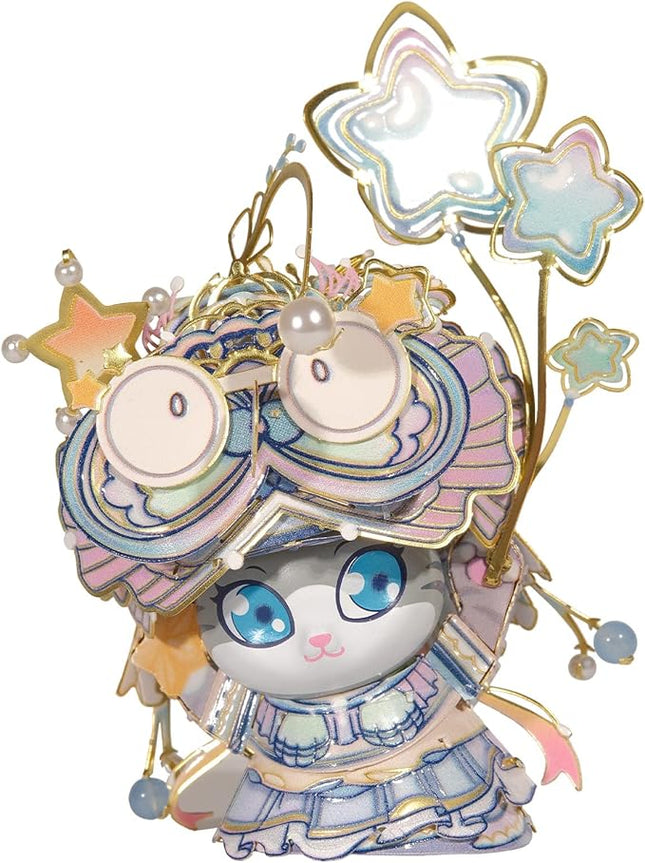 MU 3D Puzzles The Mermaid Kitty Cat Beauty Kitten Metal Figures Model, Metal Models Kits Miniature Building for Adult to Build,Hobby Birthday New Year Gifts Collectibles