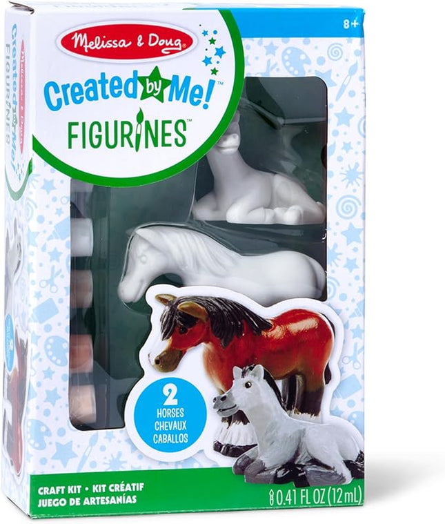 Melissa & Doug Created by Me! Horse Figurines Craft Kit (2 Resin Horses, 6 Paints, Paintbrush)